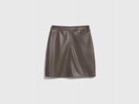 Мини-юбка из искусственной кожи, Коричневый