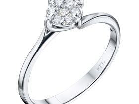 Кольцо из белого золота с бриллиантами э4001кц09200304