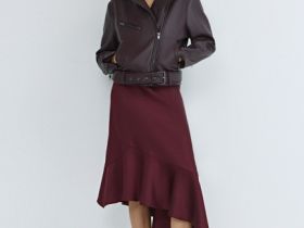 Куртка из искусственной кожи, Фиолетовый