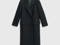 Длинное двубортное пальто, Черный