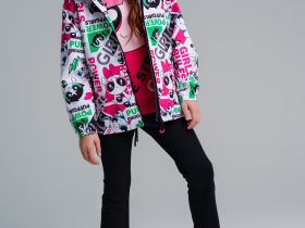 Куртка текстильная с полиуретановым покрытием для девочек (ветровка)