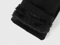 Перчатки из велюра, Черный