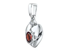 Подвеска из серебра с и гранатом э0666пд02260374_white