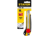 Нож с винтовым фиксатором Stayer KS-18, сегмент. лезвия 18 мм