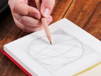 Блокнот для зарисовок Finenolo 12*12 см 40 л 160 г, твердая обложка красный