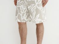 Шорты из твила с принтом, Бежевый