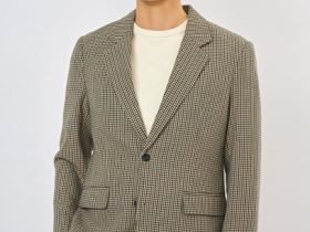 Однобортный пиджак из смесовой шерсти, Коричневый