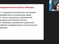 Международный вебинар "Социальная сфера и социальная политика"
