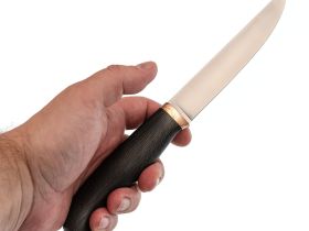 Нож Рыбацкий, сталь S125V, рукоять карбон макумэ ганэ