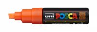 Маркер UNI "POSCA" PC-8K, до 8,0 мм, наконечник скошенный, цвет флуоресцентно-оранжевый