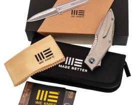 Складной нож WE Knife Krait, сталь Damasteel, рукоять титан