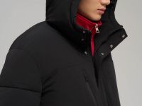 Утепленное полупальто с накладными карманами