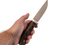 Нож Клык для охоты, сталь M398, рукоять кап клена