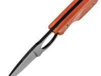 Шейный нож Kizlyar Supreme Amigo Z, сталь AUS-8, рукоять G10, оранжевый