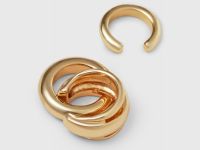 Набор серёжек с каффами, Золотой