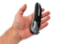 Складной нож Maxace Goliath Black, сталь Bohler K110, рукоять G-10/синий больстер