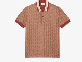 Мужское поло Lacoste классического кроя с монограммой
