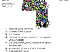 Комплект текстильный с полиуретановым покрытием для девочек: куртка, брюки