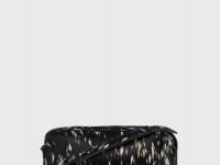 Сумка из натуральной кожи с мехом, Черный