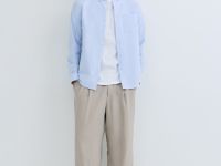 Рубашка из ткани оксфорд, Голубой