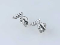 Пусеты из белого золота с бриллиантами э4701пс03210512