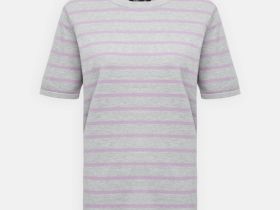 Джемпер в полоску с коротким рукавом