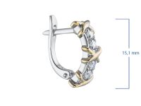 Серьги из комбинированного золота с бриллиантами э4801сг10184100