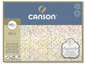 Альбом-склейка для акварели Canson "AQUARELL" CP Fine, 36х50 см 20 л 300 г, 60 % хл, склейка по 4 ст