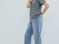 Джинсы Mom fit с высокой посадкой, Голубой