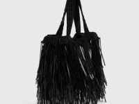 Сумка с длинными пайетками и бисером, Черный