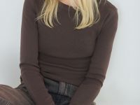 Лонгслив с эффектом стирки, Коричневый