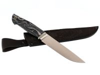 Нож Пантера, сталь М398, рукоять мельхиор, микарта