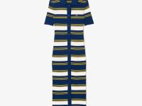 Женское трикотажное платье Lacoste на пугвицах в полоску