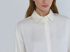 Блузка из сатина, Бежевый