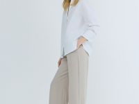 Прямые брюки со стрелками, Бежевый