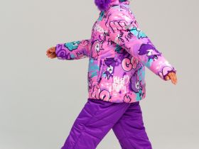 Комплект текстильный с полиуретановым покрытием для девочек: куртка, полукомбинезон