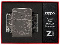 Зажигалка ZIPPO Armor® Wicca Design с покрытием Black Ice®, черная
