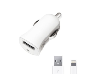 Автомобильное зарядное устройство Deppa (11250) 8-pin 1000mA (USB) на (Lightning) MFi 120 см (White)