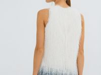 Топ с пушистой фактурой, Белый