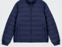 Стеганый пуховик с воротником-стойкой