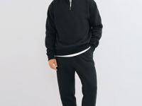 Толстовка с воротником-стойкой на молнии, Черный