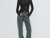 Лонгслив из кружева, Черный