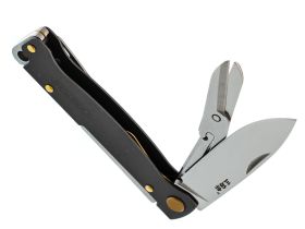 Складной нож Sanrenmu Partner с ножницами, сталь 12C27, рукоять нержавеющая сталь, серый