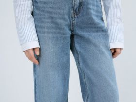 Джинсы Straight для девочек, Голубой