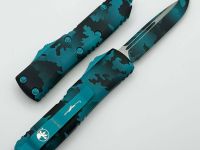 Автоматический нож Microtech UTX-85, сталь М390, рукоять алюминий, сине-черный камуфляж
