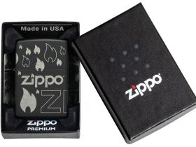 Зажигалка ZIPPO Classic с покрытием Black Matte, латунь/сталь, черная, матовая