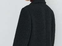 Длинное двубортное пальто, Черный