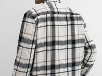 Рубашка в клетку из хлопка, Белый