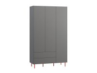 Распашной шкаф Изи 3-130x220 Графитовый/оранжевый