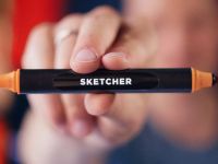 Маркер для скетчинга Molotow "Sketcher" YG395 c кистью и скошенным пером leaf green